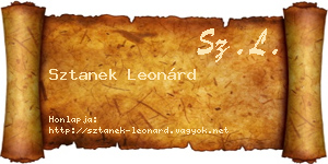 Sztanek Leonárd névjegykártya