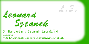 leonard sztanek business card